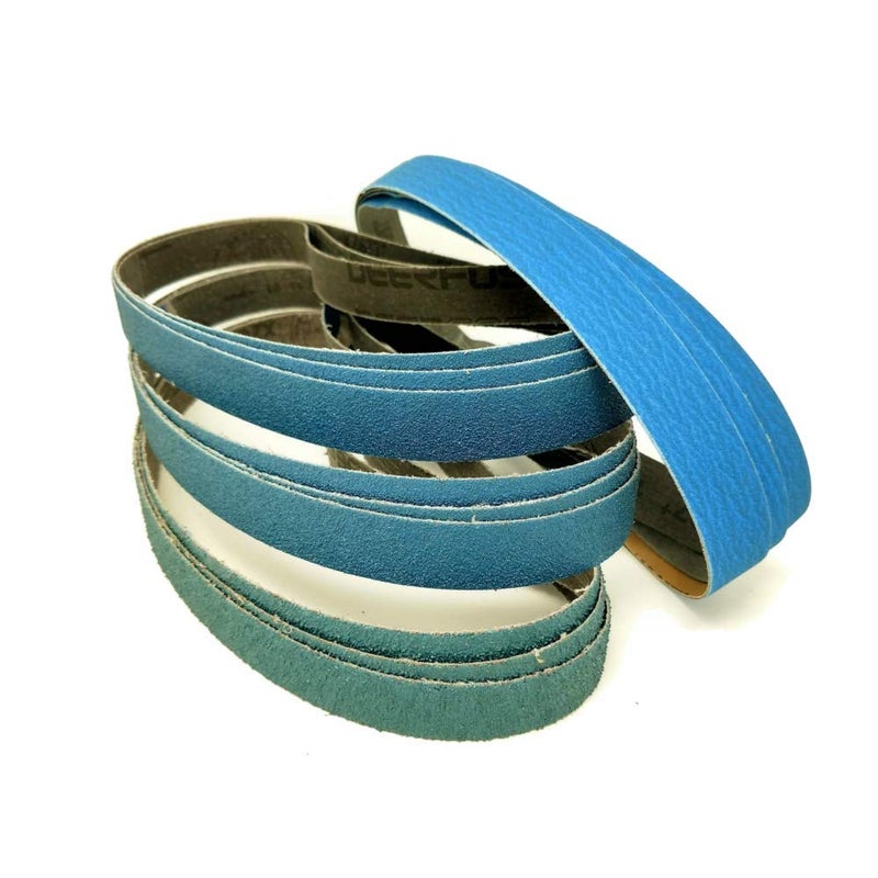 Zivisk 3/8 Inch x 13 Inch Zirconia Sanding Belts, 4 Each of 40/60/80/120 Assorted Grits, Belt Sander Tool for Woodworking, Metal Polishing (16 Pack) - Image 2